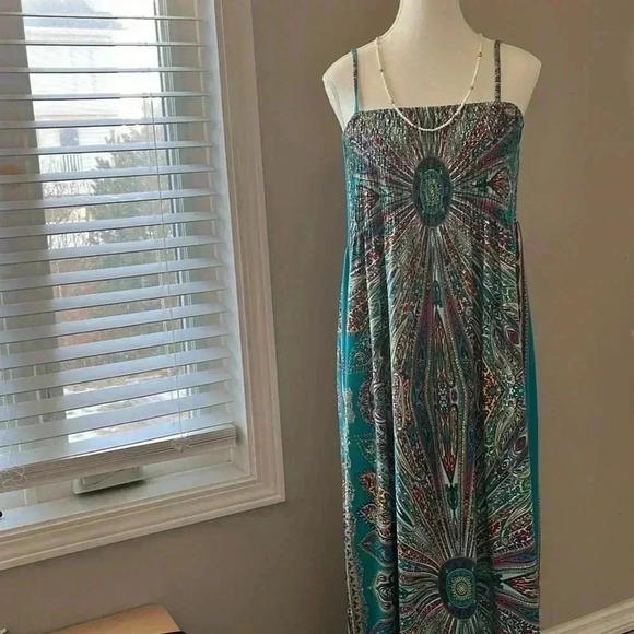 [s-L]India Boutique Tube Top sundress Fit ‘n Flare A-line  Maxi dress - Picture 1 of 8